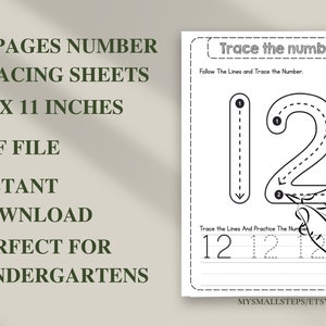 1-50 Printable Number Tracing, Preschool Worksheets Numbers, Number Tracing For Kindergarten, Traceable Numbers PDF, Handwriting Practice