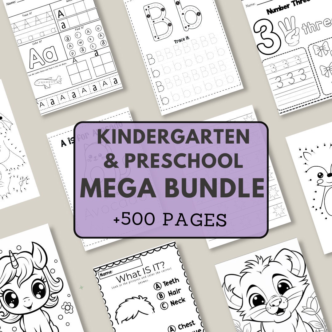 Printable Worksheets for Kids Preschool Pre-k + Kindergarten Learning ...