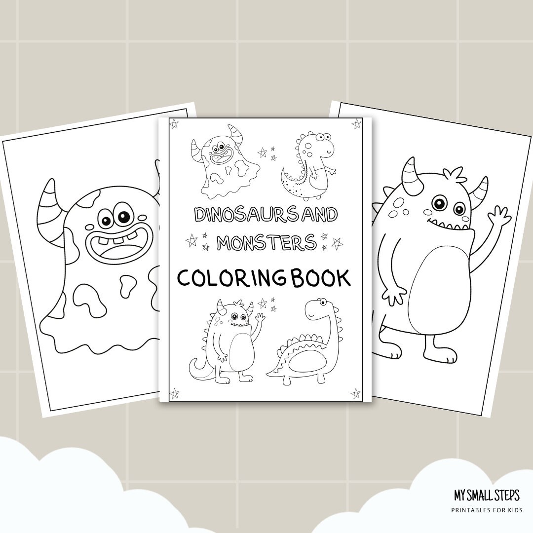 Toddler Coloring Book Monsters Coloring Sheets Dinosaur Coloring Pages ...