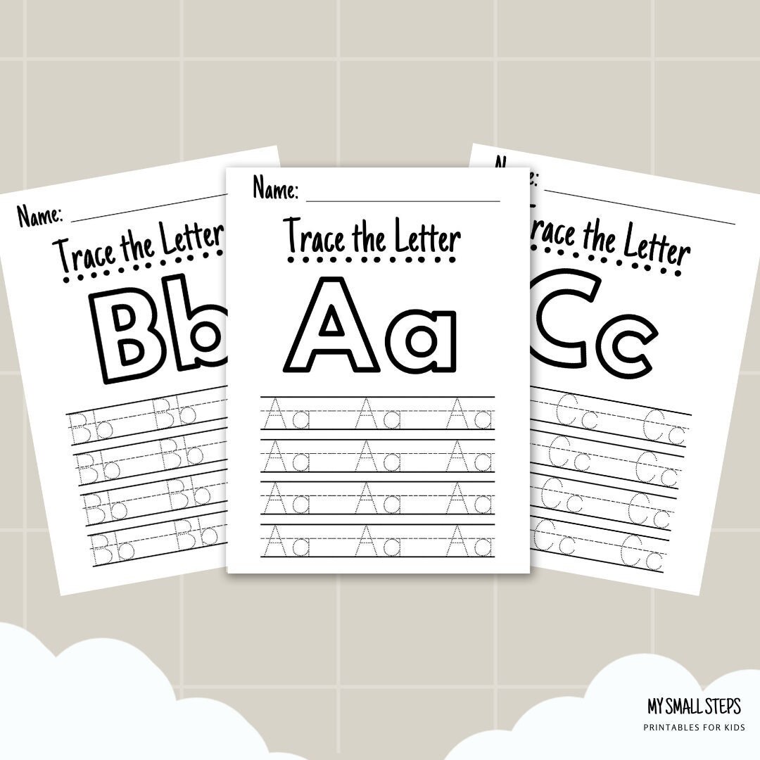Kindergarten Alphabet Tracing Pages, Uppercase and Lowercase Letters ...