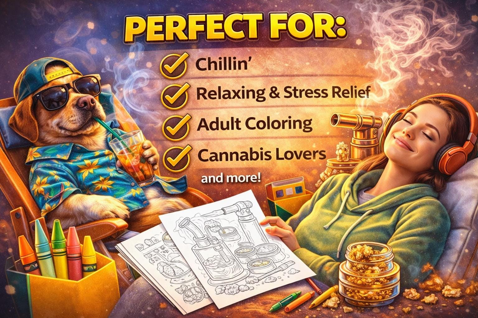10 Dabs & Concentrates Realistic Coloring Pages | Cannabis Coloring ...