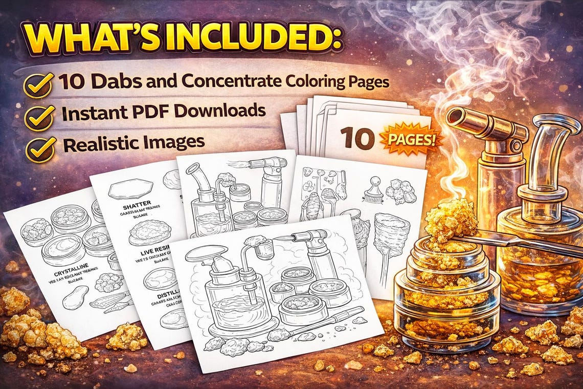10 Dabs & Concentrates Realistic Coloring Pages | Cannabis Coloring ...