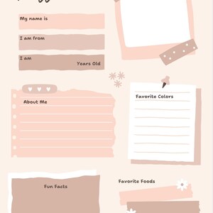 6 All About Me Printable Pages Etsy Canada 6 All About Me Printable Pages Etsy Canada