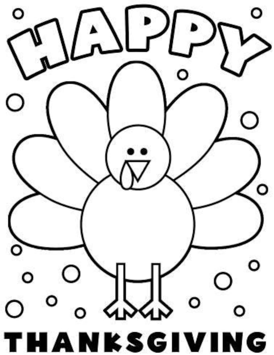 Thanksgiving Coloring Pages, Kids, Printable, Digital Download - Etsy