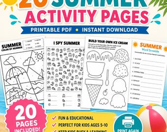 10+ Kid's Summer Activity Pages