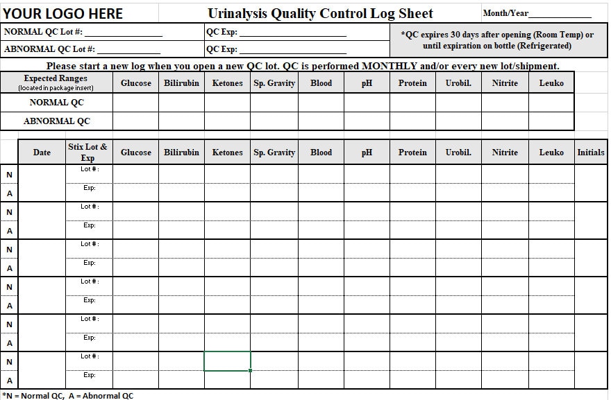 Urinalysis Quality Control Log (template) Etsy Urinalysis Quality Control Log (template) Etsy