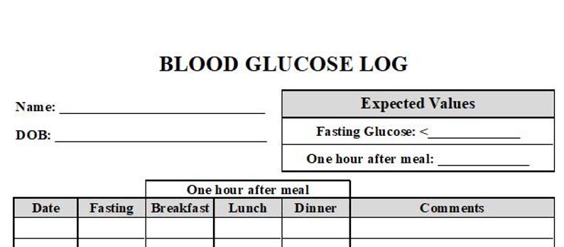 Blood Glucose Log - Basic - Etsy