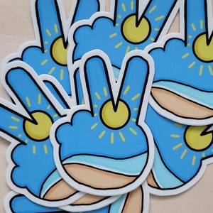 Beach Peace Sign Hand Matte Vinyl Sticker