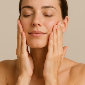 Poster Gezichtsmassage – zelfzorgmuurkunst, gids huidverzorgingsroutine, A4 afdrukbaar, lymfedrainagegrafiek, inrichting spabadkamer