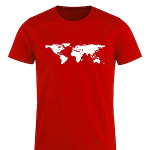 Unisex White World Map T-SHIRT