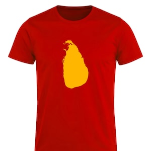 Unisex Yellow Sri Lanka Map T-SHIRT