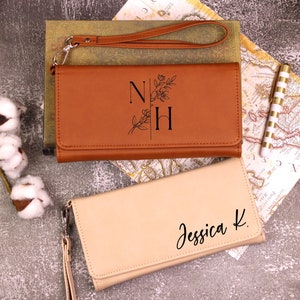 Personalized Women's Wallet, Leather Engraved Wallet, Customized Women Purse, Women's Leather Wallet, Mother's Day Gift, Wallet for Her