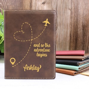 Porte-passeport personnalisé en cuir, étui à passeport personnalisé, cadeau pour voyageur, porte-passeport pour femme, cadeau lune de miel, passeport monogramme