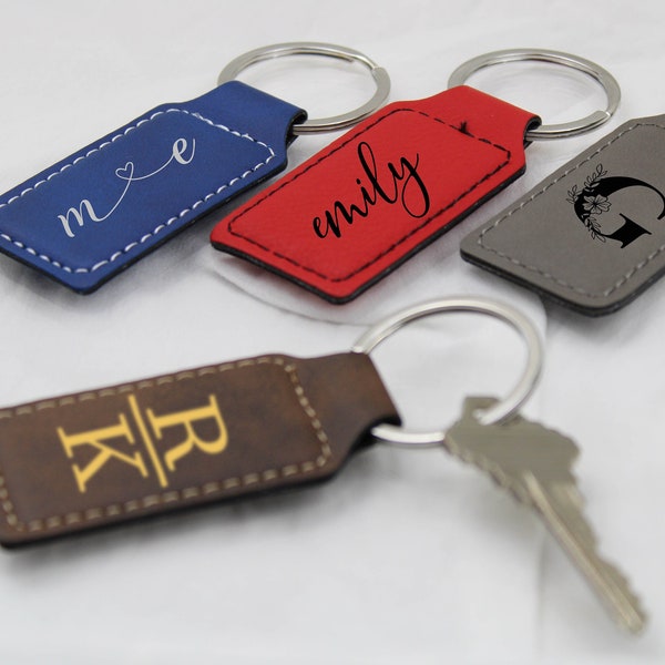 Christmas Custom Keychain Gift, Custom Leather Keychain, Wedding Gift,Leather Key Fob, Engraved Keychain, Monogram Keychain, Business Gifts