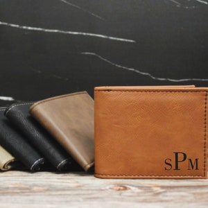 Cartera plegable personalizada, regalo del día del padre para los hombres, regalo de papá grabado, cartera de los hombres, regalo para él, regalo del padrino, regalo de aniversario para él