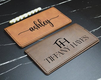 Custom Leather Business Checkbook Cover, Personalized Leather Gift, Checkbook Holder, Business Christmas Gift, Logo on Checkbook,Custom Gift