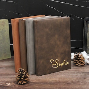 Personalized Leather Journal, Journal with Name, Custom Notebook, Business Journal,Vegan Leather Journal,Hardcover Journal,Gift for Coworker
