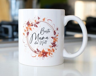 Keramiktasse "Beste Mama der Welt" mit individuellem Text, den du möchtest