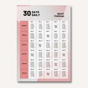 Printable Squat Challenge