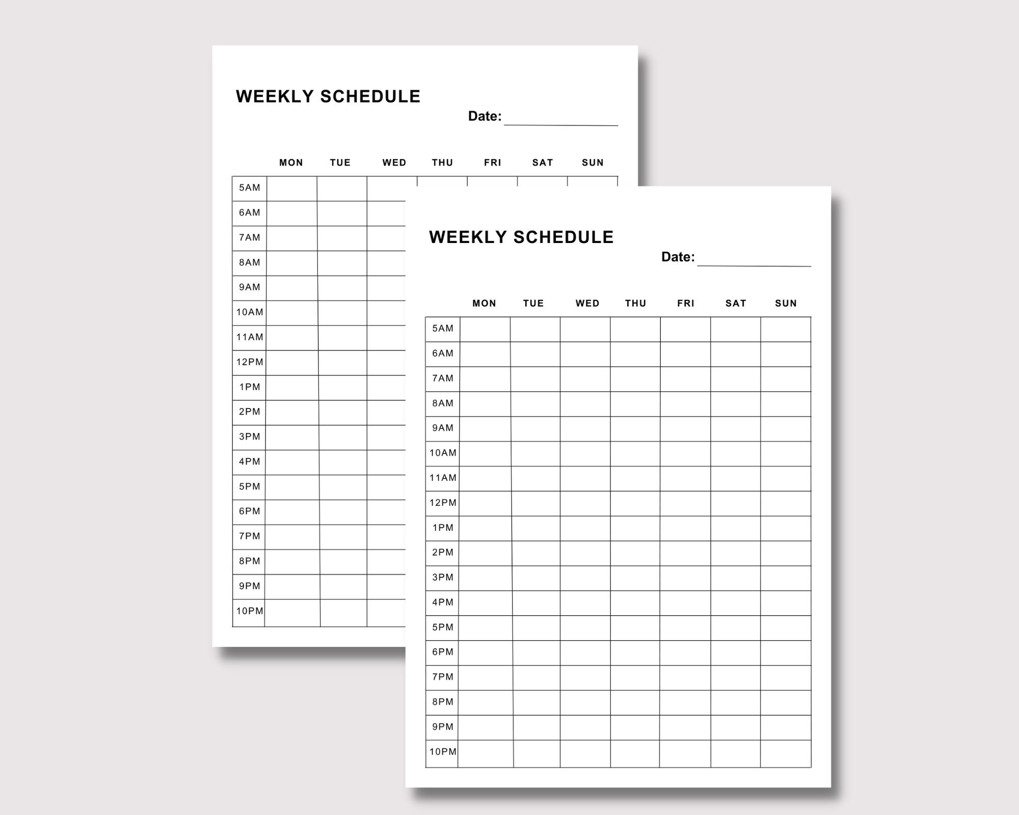 Hourly Weekly Planner Printable Schedule to Do List Daily Agenda Wall ...
