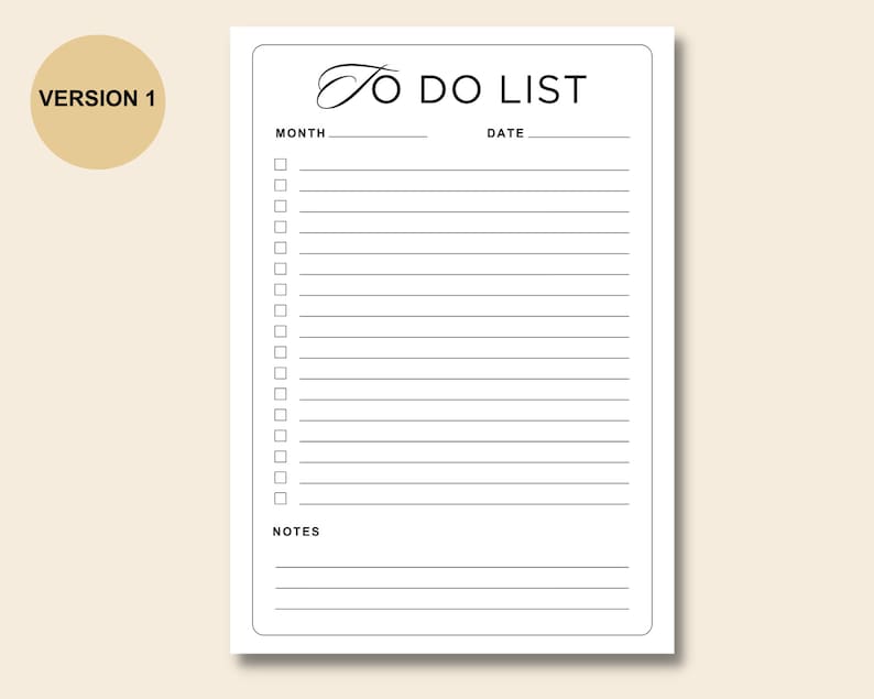 To Do List Printable To do list Planner Page Productivity Planner to
