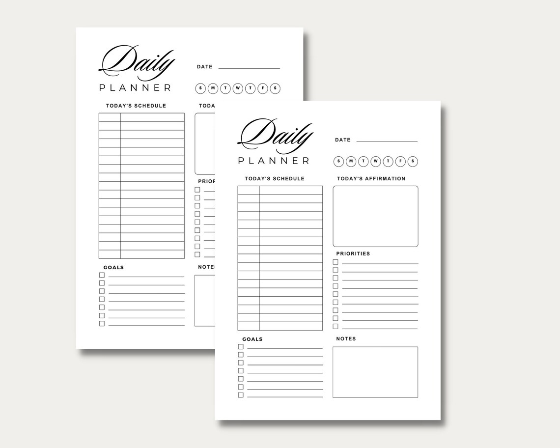 Daily Planner Printable PDF - Etsy