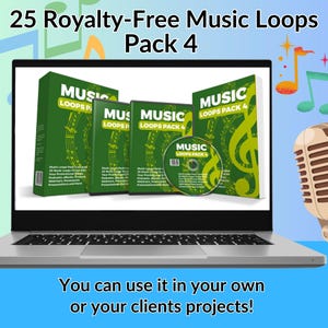 25 Royalty-Free Music Loops Pack - 4 | MP3 Audio Loops for Videos & Projects, Perfect Background Music for Creatives