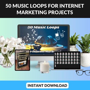 50 Music Loops for Internet Marketing Projects | Royalty Free Instrumental Music | Audio Loops for Video Production