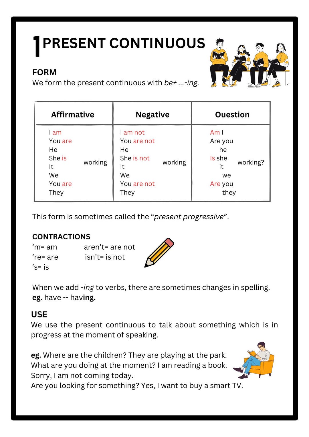 Engaging Present Continuous Tense Worksheets Cards Esl Teaching
