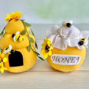 Bijenkorf en honingpot DIY, naaipatroon, videotutorial