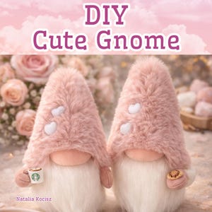 DIY roze koffie kabouter naaipatroon, kabouter ambacht