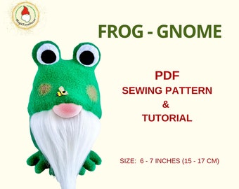 Tutorial PDF Frog Gnome - PDF sewing pattern - DIY handmade - step by step - foto tutorial