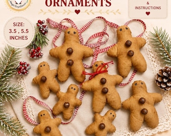 Lebkuchen Ornamente Schnittmuster, DIY Primitive Craft (PDF Download)