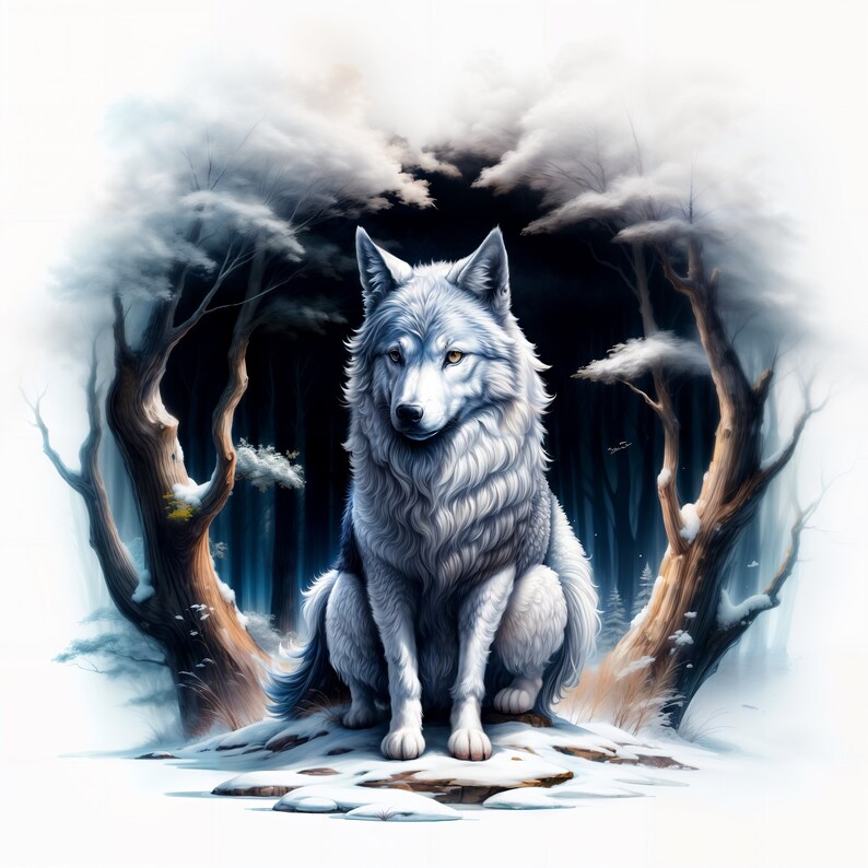 Majestic Wolves Printable Clipart Digital Download Commercial Use Mugs ...