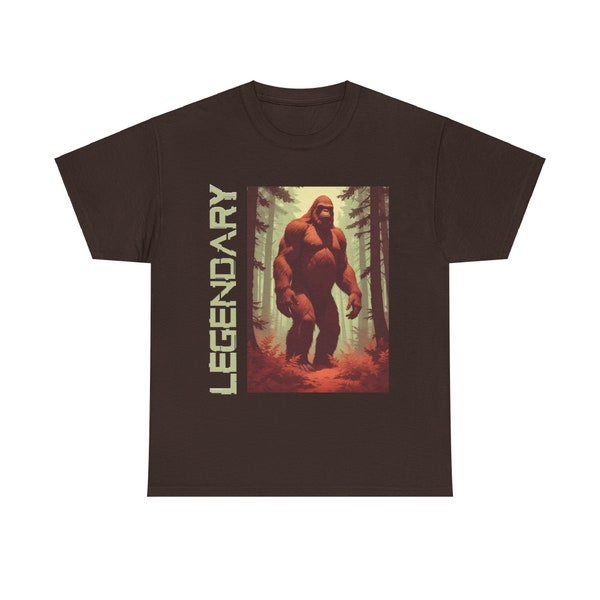Bigfoot Sasquatch Legendary Adult T-Shirt - Mythological Creature - Bigfoot Hunter - Sasquatch Investigator Clothing - Paranormal - Unisex