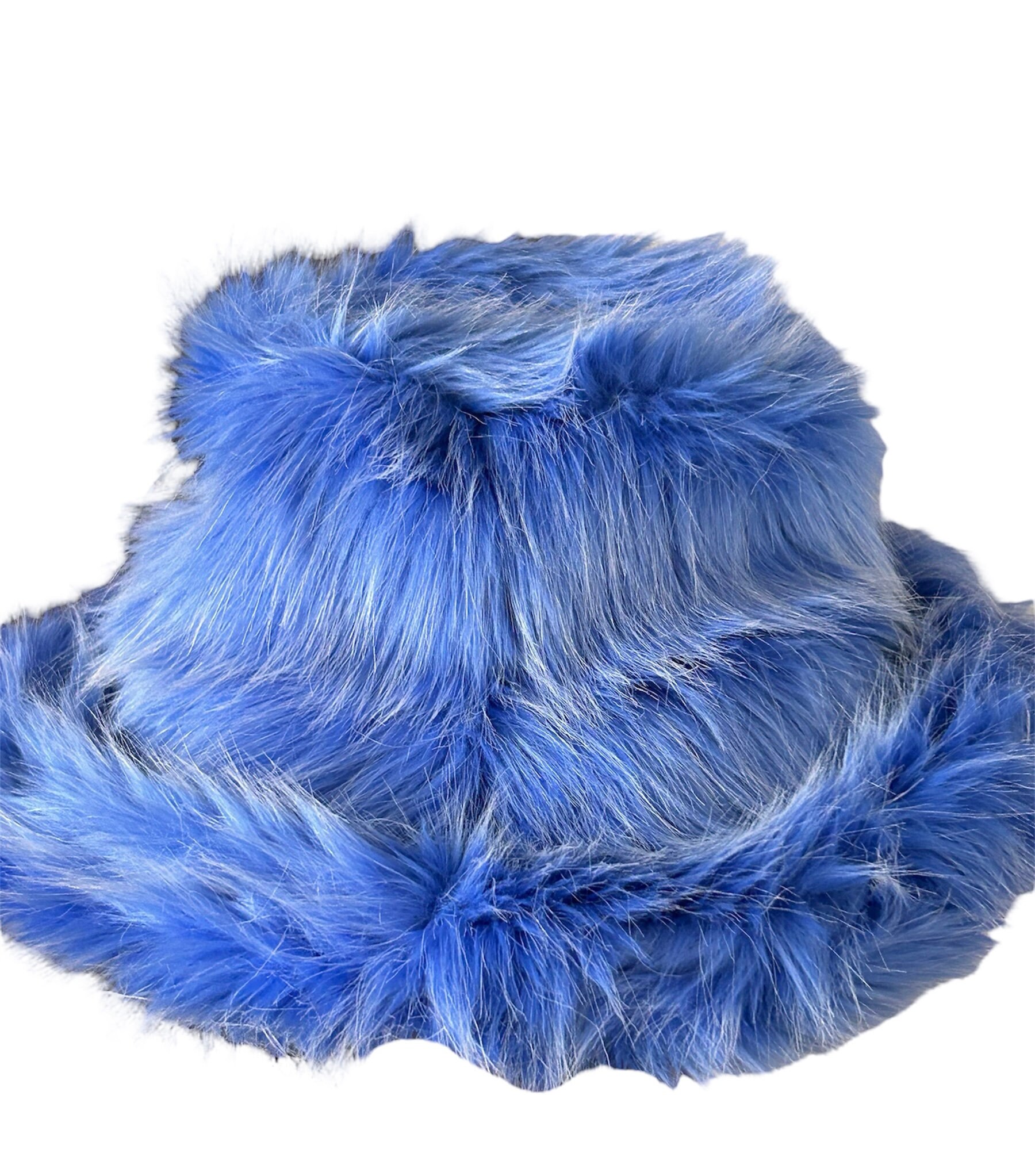 Cookie Monster Faux Fur Bucket Hat in Icy Blue oversized - Etsy