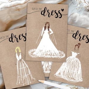 Jogos de casamento e jogos JGA - Adivinhe o vestido - Adivinhe o vestido de noiva e o penteado, para imprimir