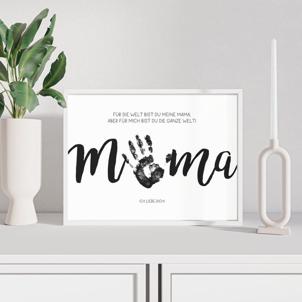 Poster handprint | Gift for mom | Wall decoration | Mother's Day | for birthday | Affirmation | Birthday present