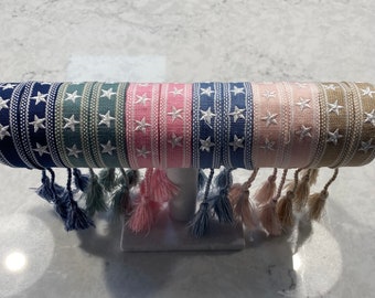 star embroidered bracelets