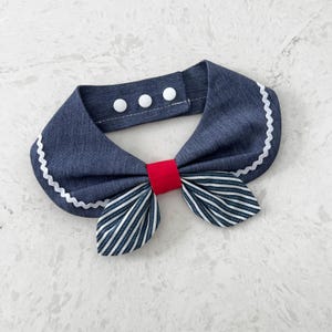 Hecho a mano / Estilo azul marino / Bandana para perros y gatos / Babero para perros y gatos / Collares para cachorros / Amantes de los gatos / Regalo para gatos | Accesorios para mascotas / Paño para gatitos / Moda para perros