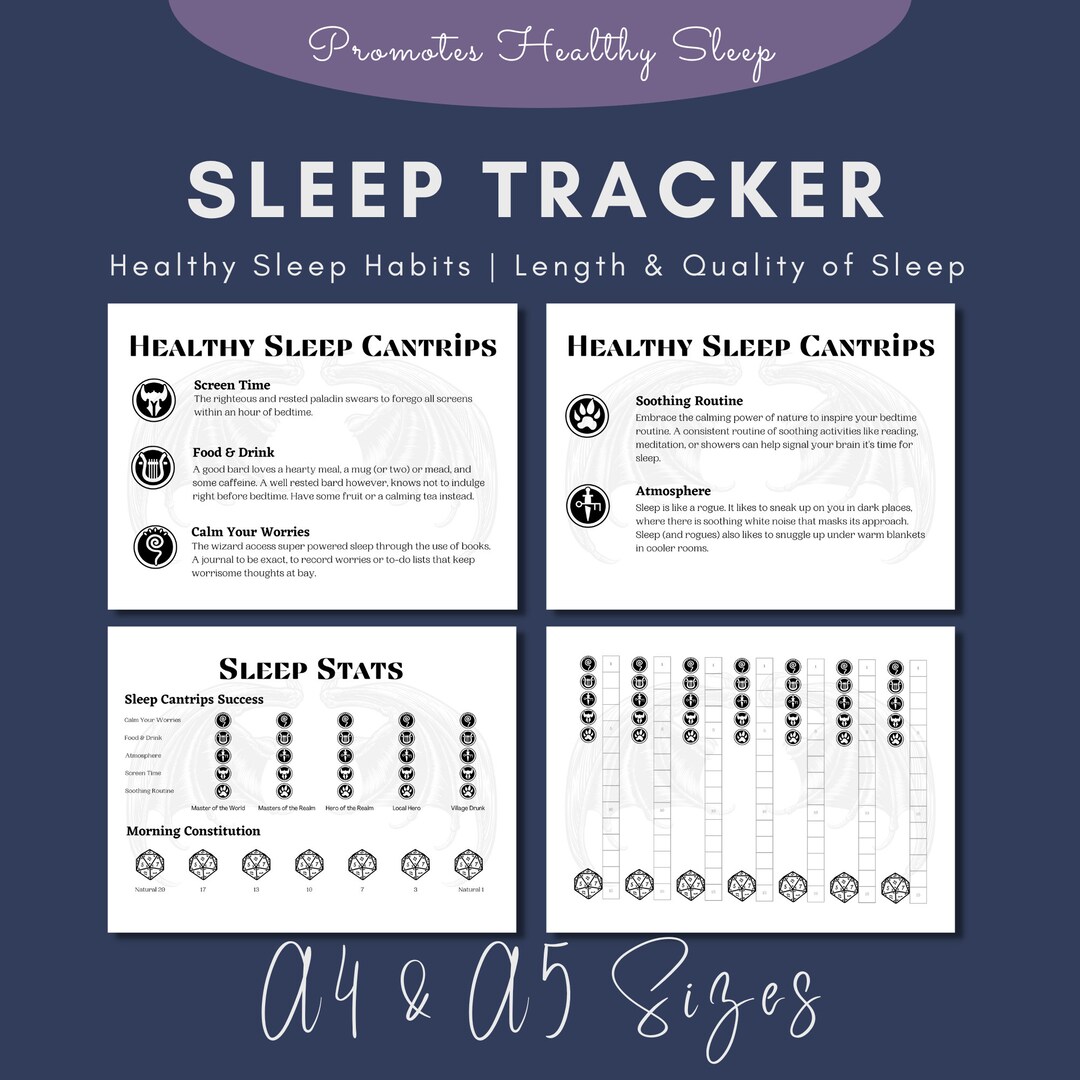 Dnd Printable Sleep Routine and Quality Weekly Tracker Etsy