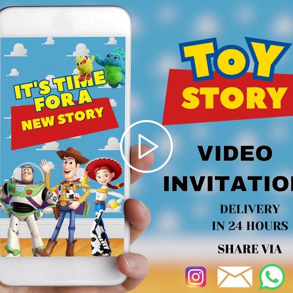 Toy story birthday party video invitation, toy story digital invitation, toy story animated invite,two infinity and beyond video invitation