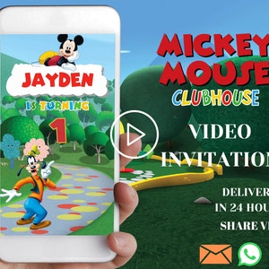 Mickey mouse birthday video invitation, Mickey mouse video invitation, Mickey mouse animated invitation, Mickey mouse digital invitation,