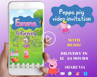 Peppa pig birthday video invitation,