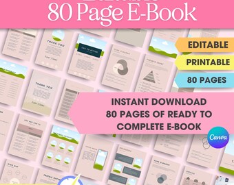 80-seitige E-Book-Vorlage, Kursersteller-Arbeitsbuch (Digitaler Download)