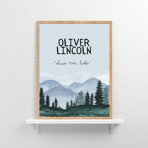 Mountain Name Meaning Print | Name Meaning Print | Name Meaning Art | Name Meaning Sign | Nursery Art | Baby Name Meaning
