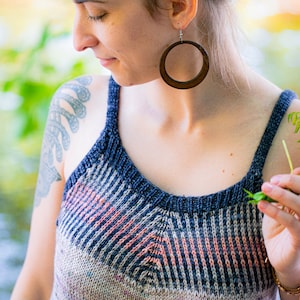 Knitting Pattern (PDF) - Cosmic Ray Tank Top - tank top summer knitted camisole - knitting pattern for women