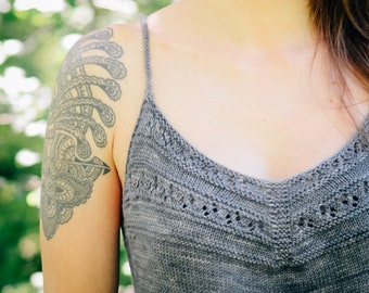 Knitting Pattern (PDF) - Aya Tank Top - tank top summer knitted top - knitting pattern for women