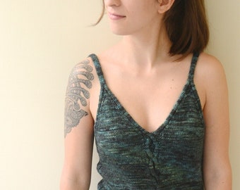 Strickanleitung (PDF) - Tuscan Tank Top - Tank Top Sommer Strick Unterhemd - Strickanleitung für Frauen