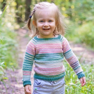 Tiny Lineage Sweater Knitting Pattern: Baby & Kids Top-Down Raglan Sweater (PDF)